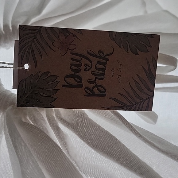 Day Break Women's White Crop Top with Back Tie, Size: L - Picture 3 of 7